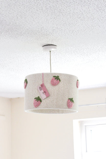 PINK STRAWBERRY SET: Pendant Lampshade and Table Lampshade