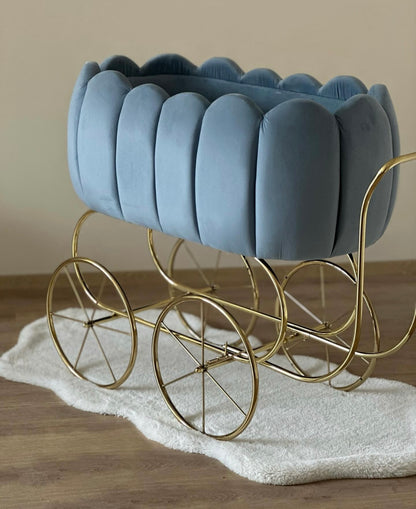 Luxury Baby Crib With Gold Wheels - Dreamy Sky