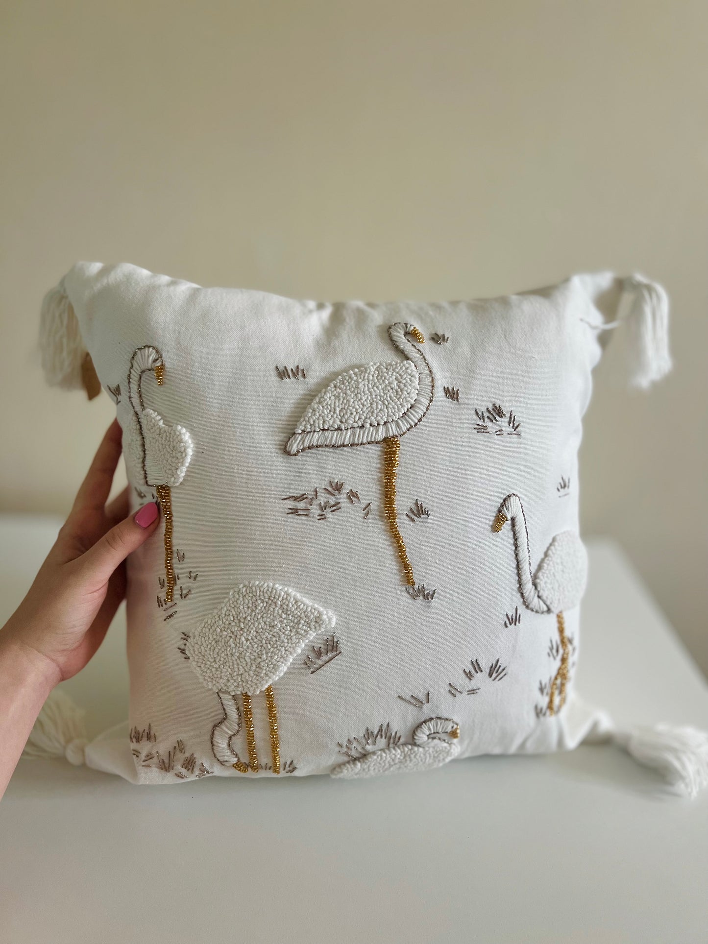 LUXURY FLAMINGO CUSHION COVER