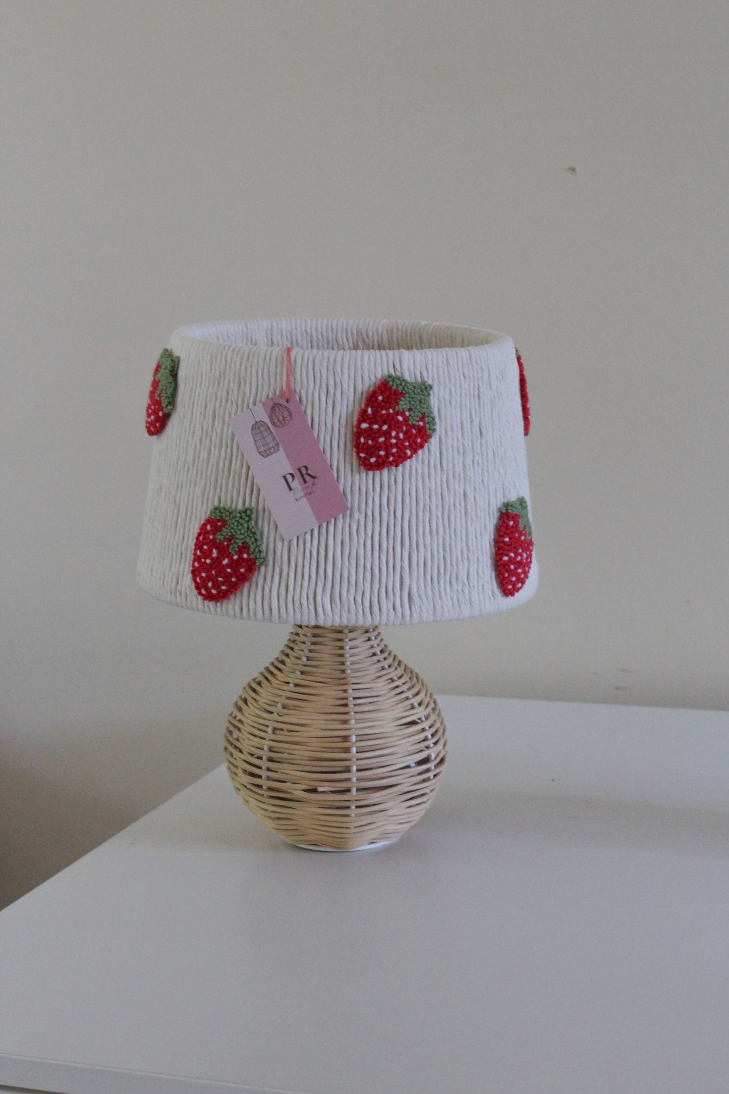 STRAWBERRY SMALL TABLE LAMP decorated with strawberries