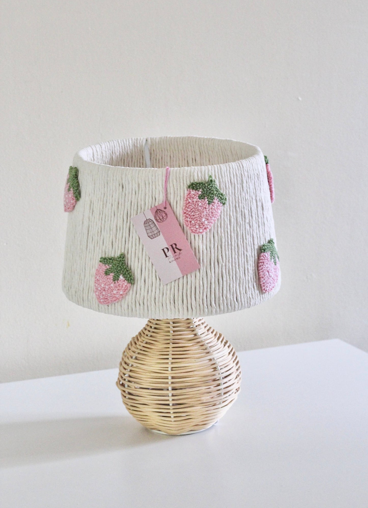 PINK STRAWBERRY SET: Pendant Lampshade and Table Lampshade