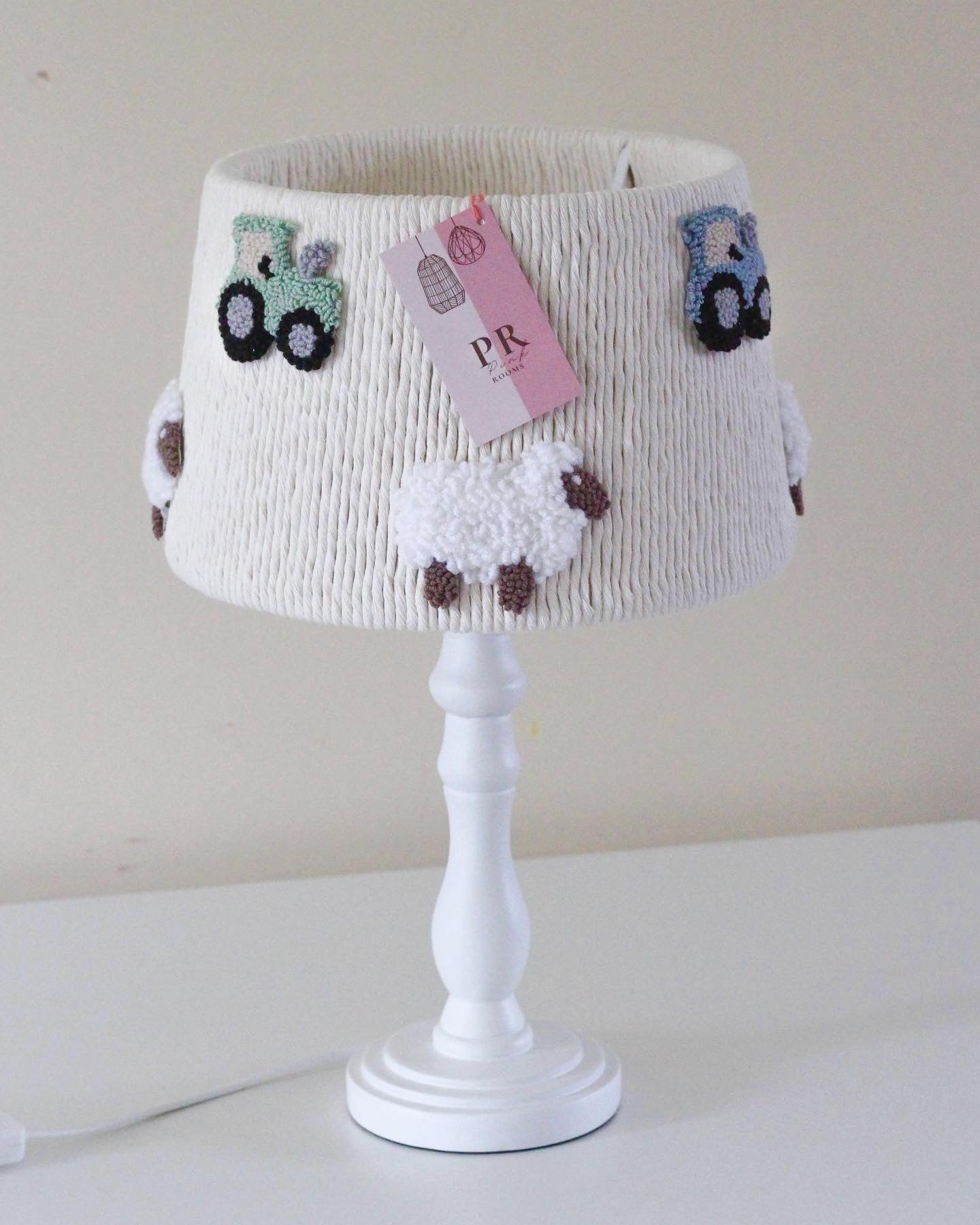 TRACTOR AND SHEEP TABLE LAMPSHADE