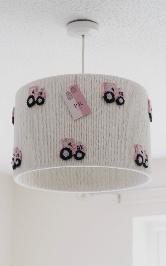 PINK TRACTOR LAMPSHADE