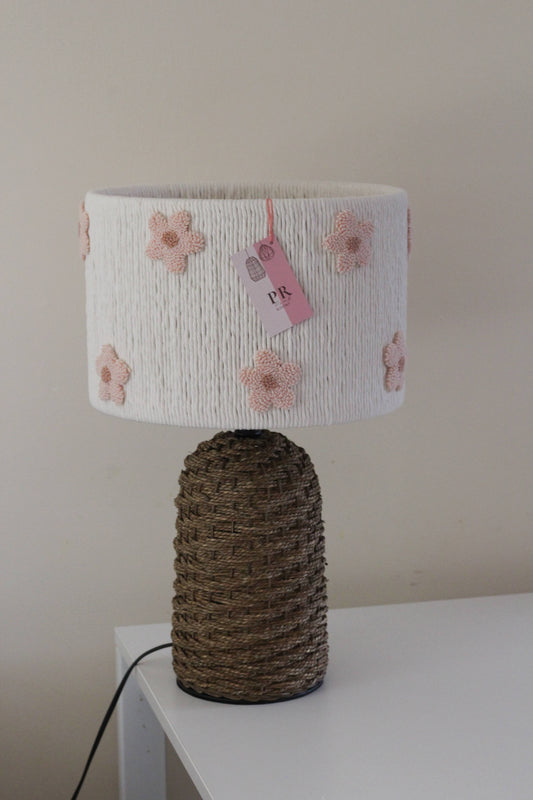 MISS BLOOM LAMP decorated with peach coloured flowers