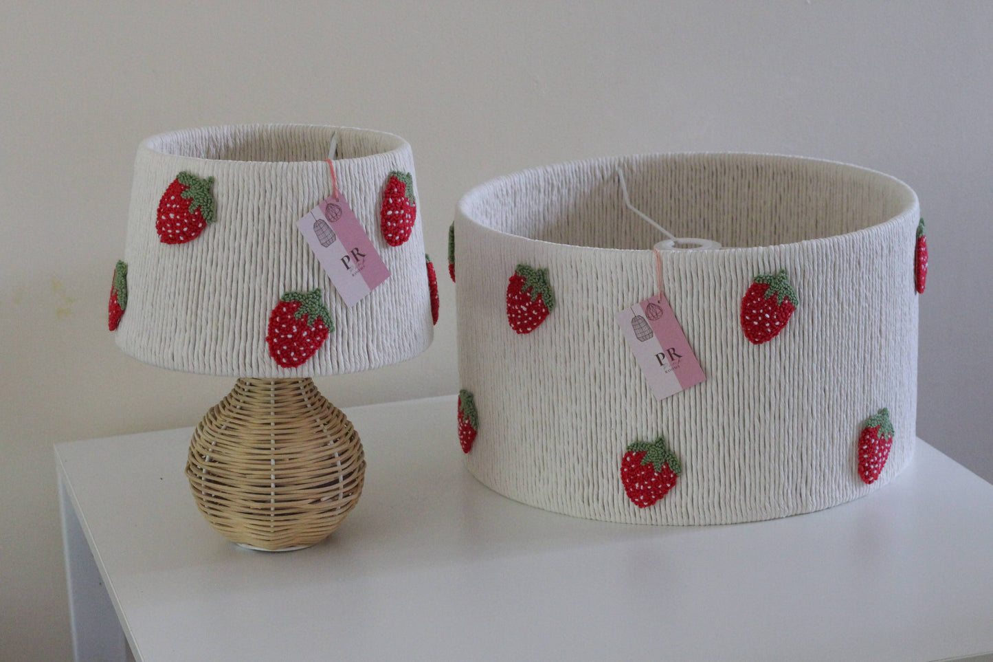 STRAWBERRY SMALL TABLE LAMP decorated with strawberries