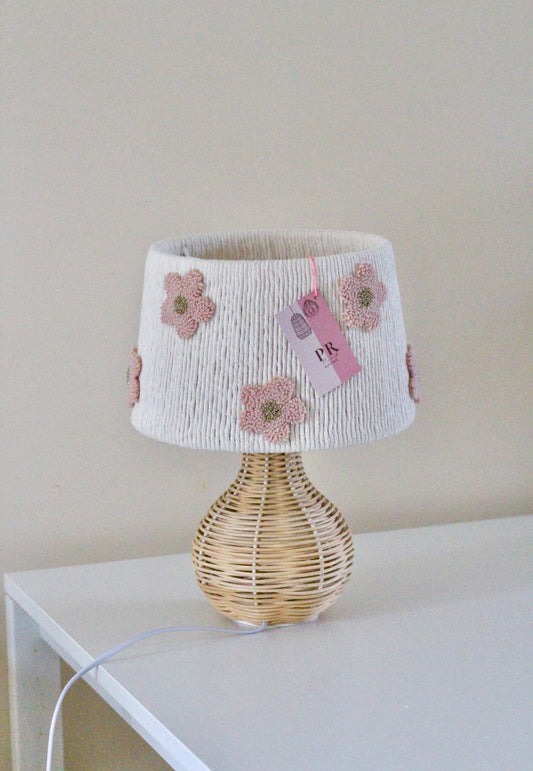 MISS BLOOM TABLE LAMP decorated with pink gold flowers