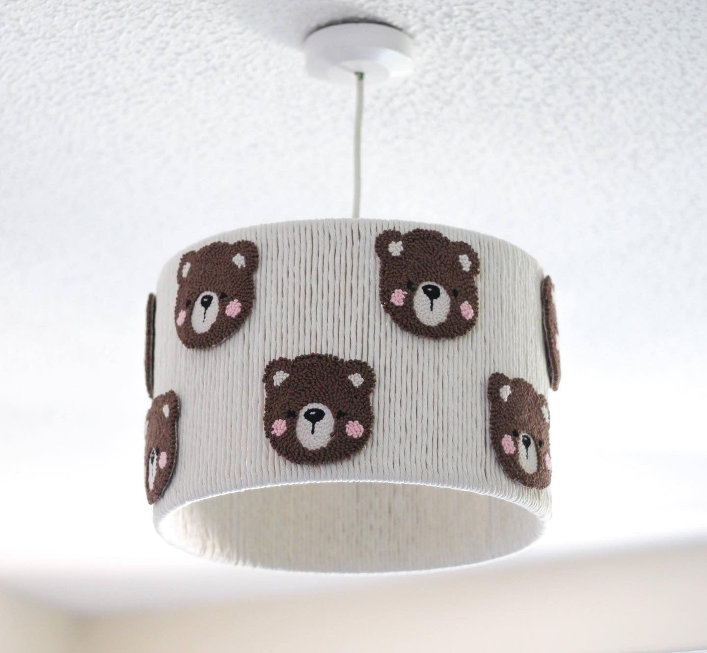 TEDDY BEAR SET: Cushion cover, Table Lampshade and Pendant Lampshade